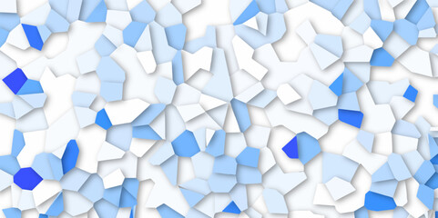 Poster - Abstract white and blue broken stained-glass background with line. geometric seamless pattern with 3d shapes triangle background. colorful low poly crystal mosaic and tiles background pattern.