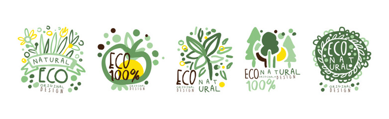 Poster - Eco Natural Labels and Logos Original Design Vector Set