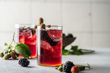 Wall Mural - refreshing blackberry lemonade