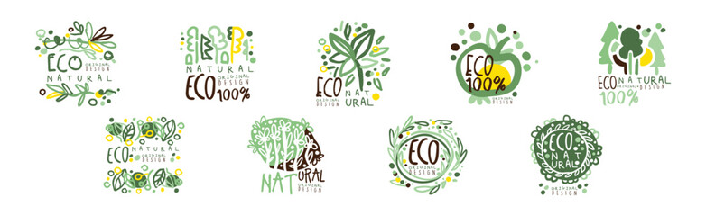 Poster - Eco Natural Labels and Logos Original Design Vector Set