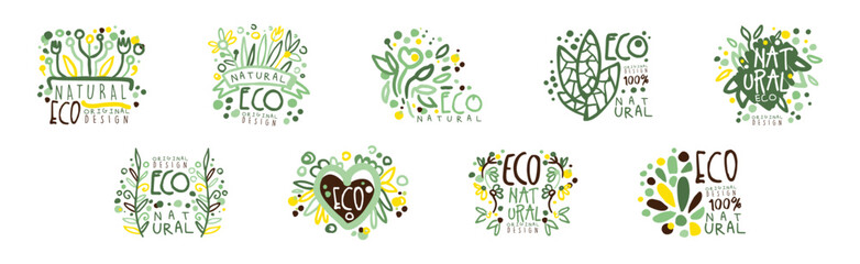Poster - Eco Natural Labels and Logos Original Design Vector Set