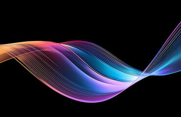 Fototapete - Dynamic abstract wave with gradient colors and digital texture for modern design.