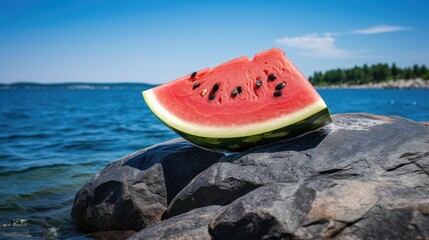 Canvas Print - watermelon on the beach