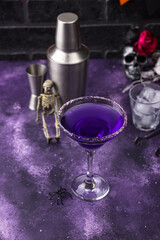 Sticker - Halloween purple lavender Margarita cocktail