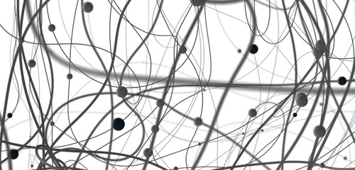 Leinwandbilder - Abstract plexus blue geometry background. Digital technology network connection concept. 3D rendered illustration