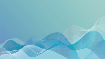 Wall Mural - Calm Abstract Wave Pattern in Blue and Green Gradient