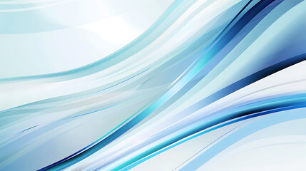 Wall Mural - Futuristic Abstract Wave Pattern in Light Blue and White