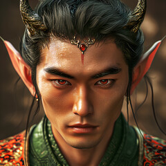 Fantasy Chinese Elf Character With Pointed Ears