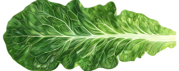 Wall Mural - Green Leaf Illustration with Veins and Texture