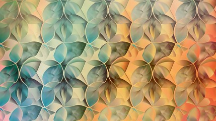 Wall Mural - Floral Patterns seamless, geometric design with a subtle gradient in the background 