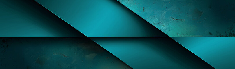 Wall Mural - Teal Green Abstract Modern Background with Diagonal Shapes and Shadows, High Resolution, Minimalistic Design, Geometric Forms, Professional Quality Photo