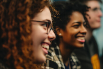 Diverse Group of Friends Smiling and Laughing Together