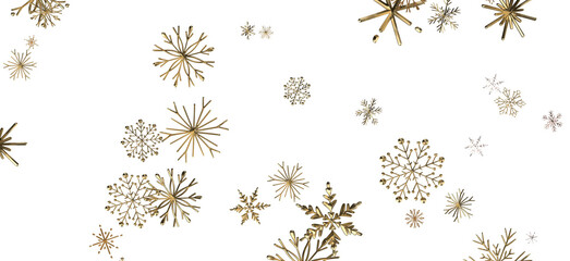 Poster - Gentle Snow Drift: Mind-Blowing 3D Illustration of Falling Holiday Snowflakes