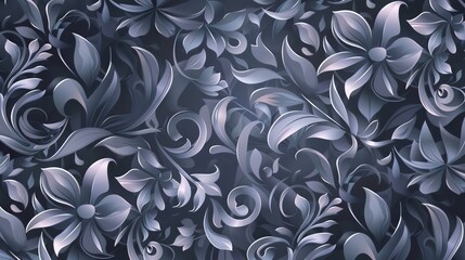 Canvas Print - Floral Patterns seamless, geometric design with a subtle gradient in the background 