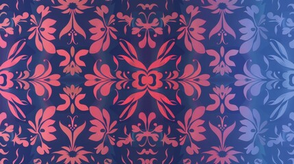 Wall Mural - Floral Patterns seamless, geometric design with a subtle gradient in the background 