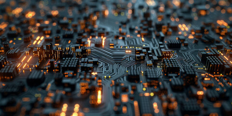 Numerical linear matrices, computer circuits, abstract, short depth-of-field