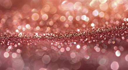 Canvas Print - Close Up of Pink Glitter With Blurry Background