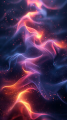 Poster - Abstract colorful wavy smoke background flowing in space