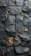 Poster - Dark grey stone wall forming a rugged natural background