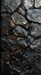 Poster - Black and gold rock texture forming a seamless tiled pattern