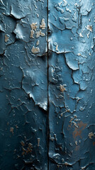 Poster - Old cracked paint on metal surface showing rust forming