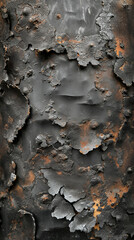Poster - Rusty burnt metal surface showing effects of fire damage