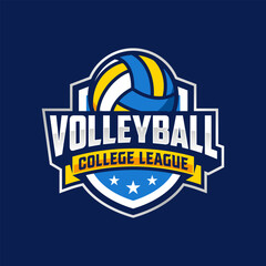 Wall Mural - Volleyball Team Emblem Logo Design Vector Illustration