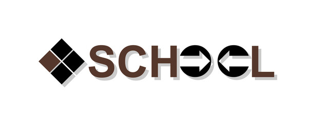 Poster - Parola SCHOOL  con sfondo colorato gradiente
