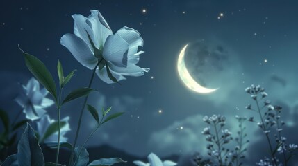 Wall Mural - A person is sitting on a hillside at night, looking up at the stars