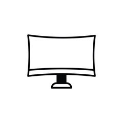 Monitor icon design with white background stock illustration