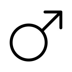 Male Symbol icon linear logo mark in black and white