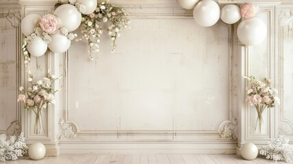 Poster - A white room with a white wall and a white archway