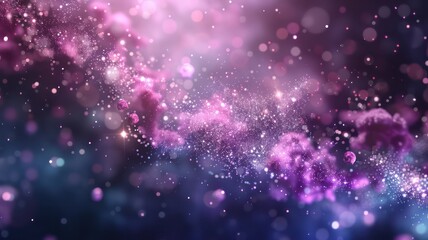 Poster - A purple galaxy with a lot of stars and a lot of glitter. The stars are scattered all over the galaxy and the glitter is floating in the air. The galaxy is very colorful