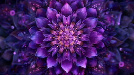 Aufkleber - A purple flower with a lot of sparkles on it. The flower is very large and has a lot of detail