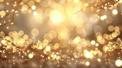 Aufkleber - A blurry image of a tree with lights on it. The lights are scattered all over the image, creating a sense of movement and energy. Scene is festive and celebratory, as if it were a holiday scene
