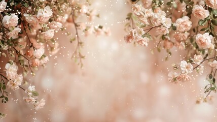Poster - A beautiful pink flower with a white background. The flower is surrounded by a white background with a few specks of light