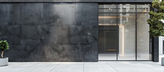 Poster - Modern Building Exterior with Glass Entrance