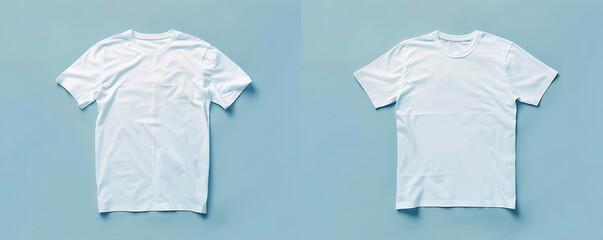 Wall Mural - Empty Back and front white blank t-shirt background mockup.