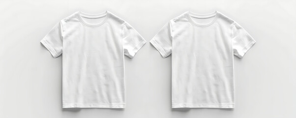 Wall Mural - Empty Back and front white blank t-shirt background mockup.
