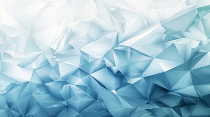 Fototapete - Abstract background with blue and white low poly shapes, 3D rendering. Modern geometric wallpaper design in the style of for business presentation cover or poster template.


