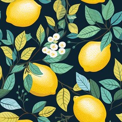 Wall Mural - Lemon patterns wallpaper