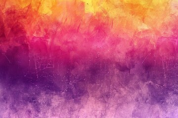 Wall Mural - Vivid Spectrum: A vibrant gradient of purple, pink, red, yellow, and orange forms a textured background with subtle noise, perfect for a dynamic web banner design with geometric elements.