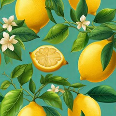 Wall Mural - Lemon patterns wallpaper