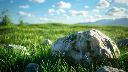 Sticker - A big rock on the grass