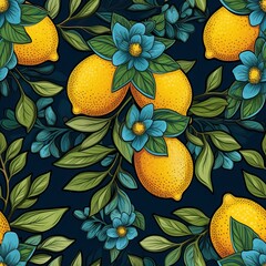 Wall Mural - Lemon patterns wallpaper