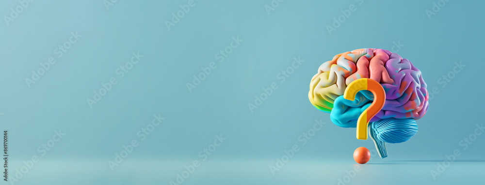 Human brain with a question mark, education and business concept ...