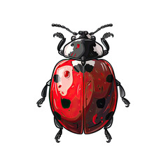 Wall Mural - Lady bug isolated on white background