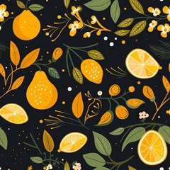 Wall Mural - Lemon patterns wallpaper