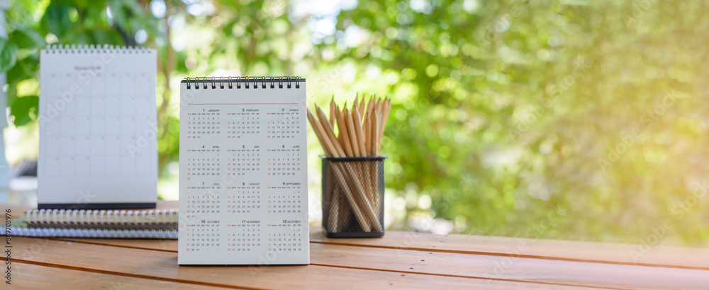 2024 Calendar desk place on business table. Desktop Calender for ...