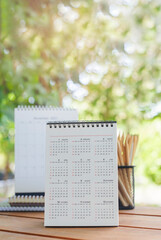 Wall Mural - 2024 calendar desk place on business table. desktop calender for planner to plan agenda, timetable, 